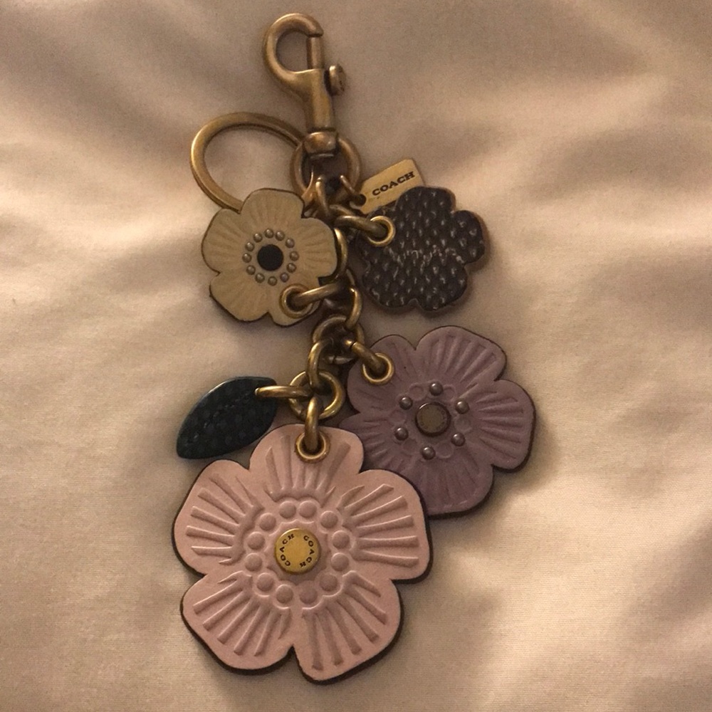 Coach tea rose mix bag charm